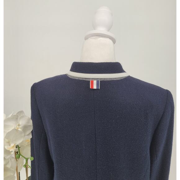 Thom Browne Neiman Marcus Womens Navy Blue Wool Nautical Blazer Size XXL - Picture 6 of 11